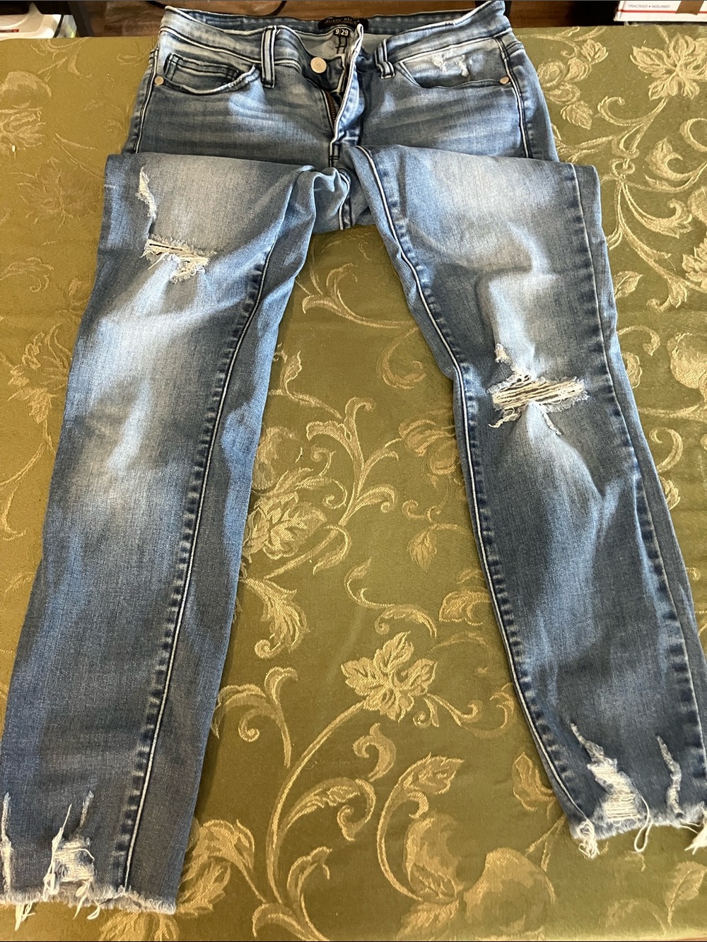 Judy Blue Light Blue Distressed Skinny Jeans